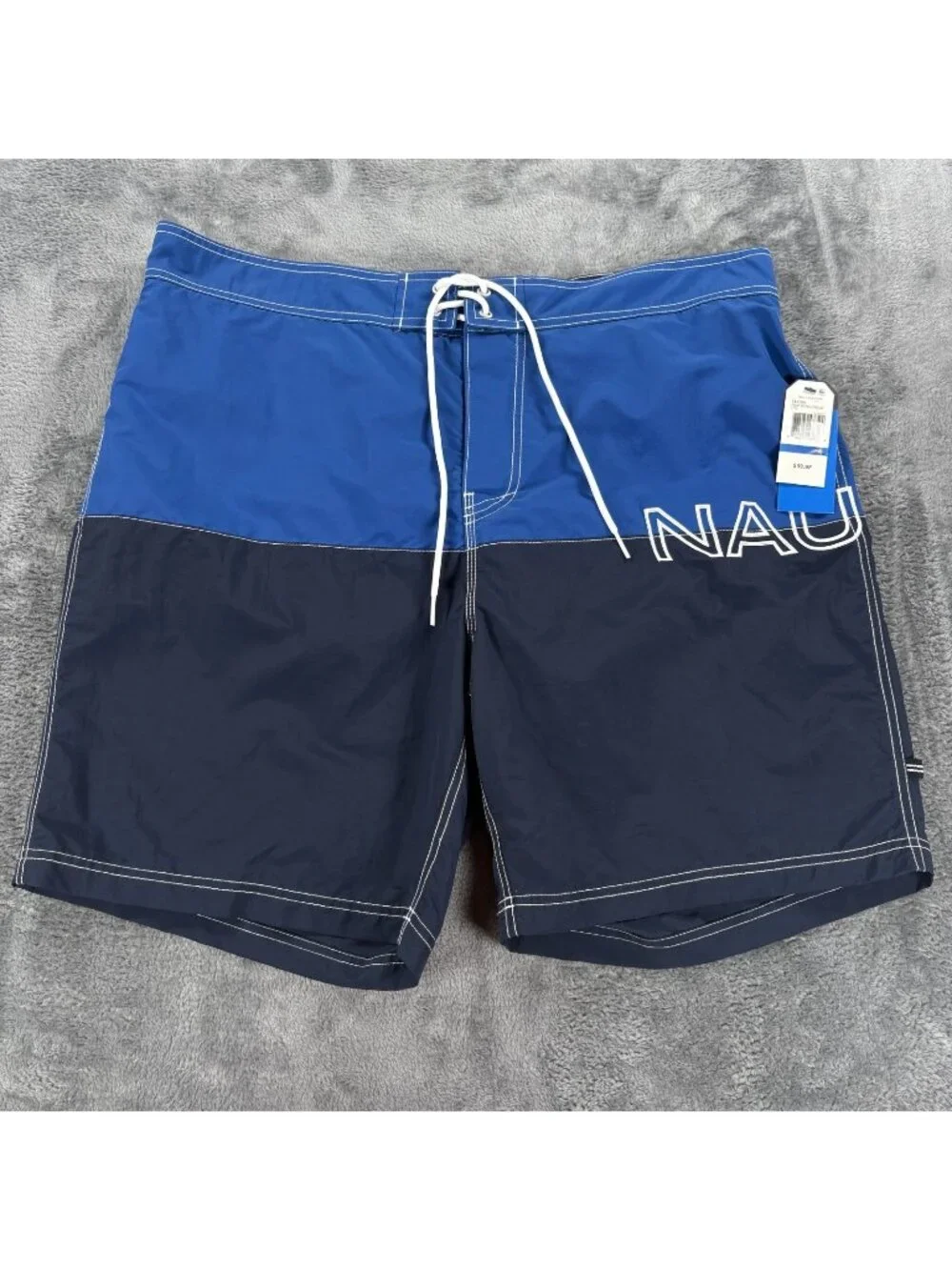 NWT Nautica Colorblock Board Shorts XL Blue Navy Quick Dry Swim Trunks